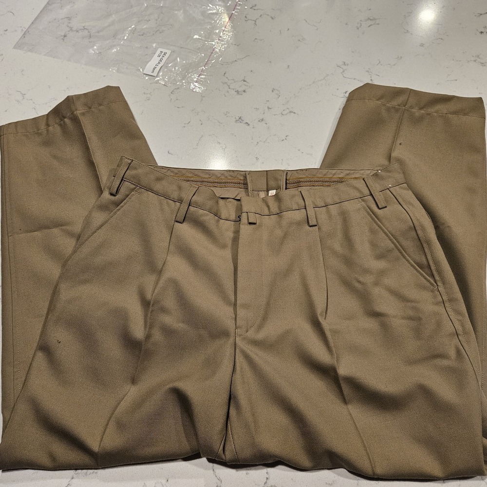 Bund Pants Mens 52 Tan Straight Leg Dress Pants 32X29 - Picture 1 of 8